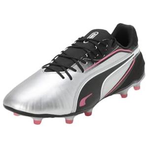 PUMA King Match FG/AG, Scarpe da Calcio Unisex-Adulto, Silver Black-Sun Struck White, 41 EU