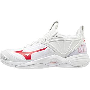 Mizuno Scarpe da pallavolo Wave Momentum 2 da Donna, Bianco/Rosso, 41 EU