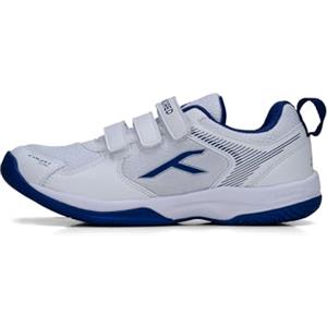 HUNDRED Court Star Non-Marking Badminton Shoes for Boys (White/Navy, EU 33/UK 1/US 2) | Lightweight | X-Cushion Protection | Suitable for Indoor Tennis/Squash/Table Tennis/Basketball & Padel
