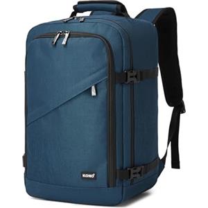 KONO Zaino Ryanair 40x20x25, Zaino da Viaggio e Bagaglio a Mano per Aereo, Zaino Porta PC con Apertura a 180° per Wizz Air e EasyJet (40 x 20 x 25 cm, Marina Militare)