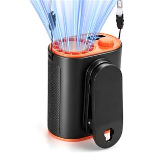 WHATOOK Ventilatore da cintura portatile: controllo da 1 a 100 velocità con clip girevole a 360 gradi, display digitale e funzione power bank da 10 W, ventilatore portatile per