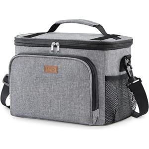 Lifewit Borsa Termica Porta Pranzo, Borse Frigo Piccola Pranzo Ufficio per Uomo e Donna, Impermeabile Lunch Bag con Tracolla per Lavoro, Mare, Viaggio, Grigio, 33L