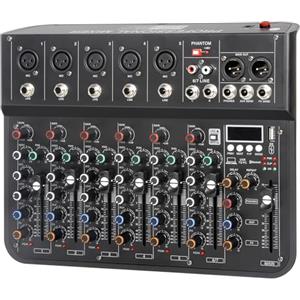 jindaaudio Console DJ Mixer 7 canali Stereo con FX Reverb effetto di ritardo