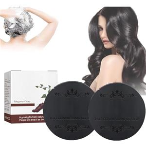 Pemarlis 100g*2PC Polygonum Multiflorum Shampoo Soap, Shampoo Solido Naturale, Hair Darkening Sapone per riparare capelli secchi danneggiati, Previene la Caduta dei Capelli