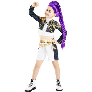 Rubie's RUBIES COSTUME KPOP RUMI GOLD CLASSIC, per ragazza, ragazze, k-pop, Rumi, netflix, Top, giacca e pantaloncini, licenza ufficiale Netflix, demon hunters, huntrix, carnevale, feste e cosplay. TAGLIA XS