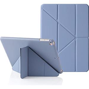 MuyDouxTech Custodia per iPad 9,7 Pollici 6a/5a Generazione 2018/2017, per iPad Air 9,7 1a/2a Gen 2013/2014, Supporto Verticale e Orizzontale 5-in-1, Cover Silicone e Retro TPU Antiurto, Lavanda