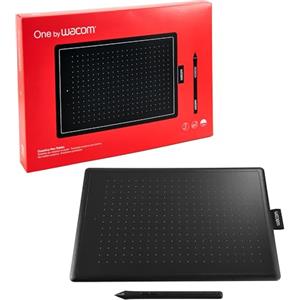 Wacom One by Wacom Medium, Tavoletta grafica, incl. Wacom Pen 2K senza batteria | Tavoletta grafica (richiede PC) per schizzi, disegno ed e-learning, esperienza di penna intuitiva e tecnologia giapponese