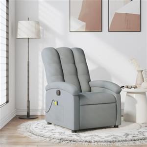 ARKEM Poltrona Relax Elettrica, Reclinabile a Letto E Seduta Ergonomica In Tessuto Per Arredo Salotto, Soggiorno e Ufficio,Poltrona Massaggiante Reclinabile Grigio Chiaro in Tessuto