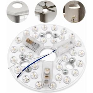 Poeloisy Kit di ricambio LED Ventilatore da soffitto 5.3 pollici, 15W Modulo LED | per ristrutturazione plafoniera, 3 temperature di colore (3000K/4200K/6500K) con funzione memoria, lampadina ventilatore da