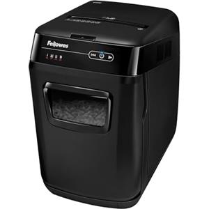Fellowes distruggi documenti automatico a frammento 150C, 150 fogli, per piccolo ufficio, da 1 a 3 utenti, distruggidocumenti silenzioso con retromarcia automatica e modalità riposo, nero
