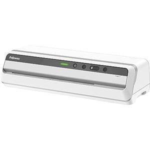 Fellowes plastificatrice a caldo Jupiter A3, formato A3, fino a 250 micron, per ufficio, riscaldamento rapido, con retromarcia e modalità riposo, colore bianco, incluso starter pack di 10 pouches