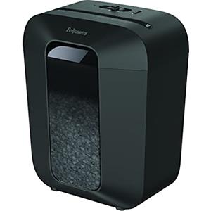 Fellowes distruggi documenti a miniframmento LX41, 8 fogli, per casa e piccolo ufficio, uso personale, cestino da 17 litri, distruggidocumenti con blocco di sicurezza, nero