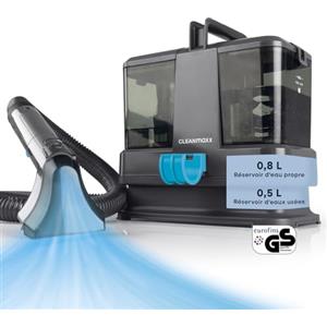 CLEANmaxx Detergente compatto per tappezzeria e tappeti, 3 in 1, con sistema a doppio serbatoio e facile da riempire, utilizzabile anche come pulitore a vapore, aspirapolvere a secco bagnato e