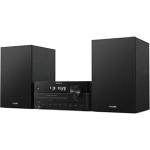 Philips TAM4555M2 Sistema Micro Hi-Fi - 100W, Altoparlanti Bass Reflex, DAB+/FM, CD, USB, Audio-in, Bluetooth 5.4, Auracast, Telecomando, Digital Sound Preset, Imballaggio ecologico
