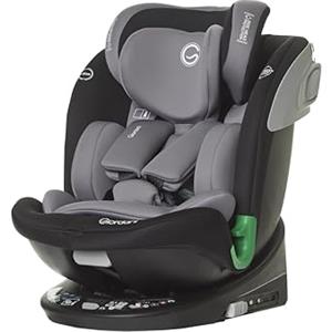 Giordani Jupiter Seggiolino Auto 40-150 cm I-Size, Base Girevole 360°Omologato R129/03, Connettori Isofix e Top Tether, Reclinabile, Riduttore Neonato e Regolazione Automatica, 0-12 Anni