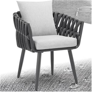 tectake® Sedia Design a Corda, Sedia da Giardino, Telaio in Alluminio, Resistente alle Intemperie, Facile da Pulire, Estetica Moderna, Perfetta per Giardino, Balcone, Terrazza, Esterno, Interno