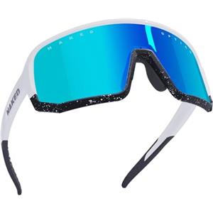 NAKED Optics VOLT Occhiali sportivi da uomo, occhiali da ciclismo da donna, occhiali da sole sportivi con protezione UV400, occhiali veloci da corsa, occhiali da corsa, lenti intercambiabili (bianco