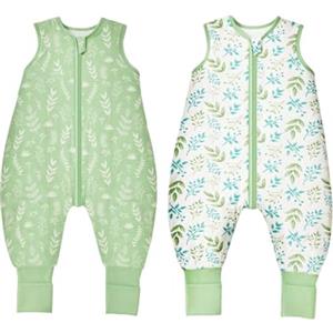 ToyaTec Sacco Nanna per Neonati con Gambe, Confezione da 2 Pezzi, in Morbidissimo Rayon Ricavato dal Bambù, Senza Maniche, 1.0 Tog, per Bambini e Bambine, Verde, XL