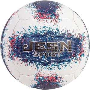 WDK Partner Palloncino da pallavolo, T5, 280 g, motivo spruzzi, blu e rosso, cucito macchina