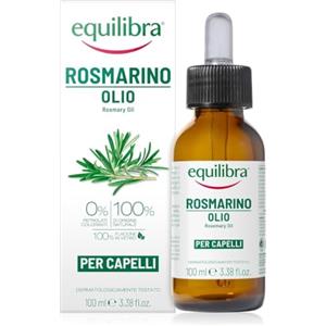 Equilibra, Olio di Rosmarino per Capelli, 100 ml, con Olio di Rosmarino, Olio di Mandorle e Olio di Ricino, Rinforza Cuoio Capelluto e Capelli, Dermatologicamente Testato, Adatto a Pelli Sensibili