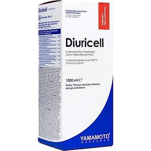 YAMAMOTO Research, Diuricell 1L, Integratore di Estratti Vegetali Drenante, Ideale Gonfiore, Ritenzione Idrica e Anticellulite, Gusto Arancia e Limone