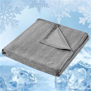 OMERAI Coperta Refrigerante 2 Lati, 150X200CM Coperta Rinfrescante Letto per l'estate Q-Max>0.45 Super Morbido Traspirante Cooling Blanket Grigio