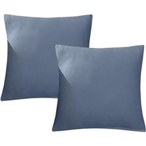 FIGOOO Federe Confezione da 2 Copridivano con Braccioli a Tinta Unita Copridivano Fantasia Lavabile Spandex Fodera per Divano Universale Antiscivolo Copertura per Divano,Grigio-Blu