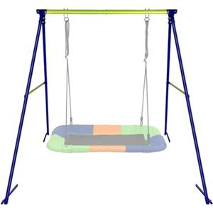 Dripex Altalena per Bambini, in metallo, fino a 200 kg, stabile e resistente, per esterni, giardino, altalena per bambinis,cala da arrampicata (singola 163x160x180cm)