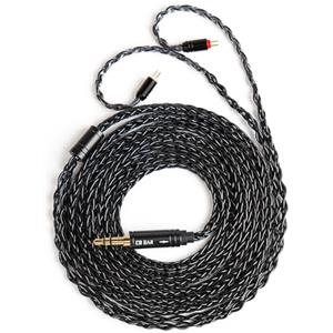 keephifi 2m Cavo 2 pin 3,5 mm 2 metri cuffie per IEM KBEAR ST12 Plus - Cavo di prolunga per cuffie intrecciato 4N OFC a 8 fili, 2 metri, 2 pin 3,5 mm, per KZ ZST/EDX/ZS10/AS10(nero, 2PIN-S)