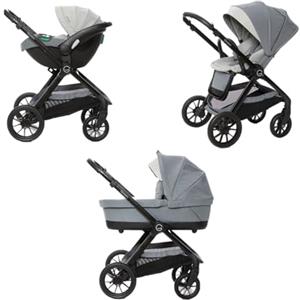 Giordani Trio Sistema Modulare G-Comfort, Passeggino Chiusura Automatica Fronte Mamma Strada 0-22kg, Navicella e Seggiolino Auto con Tasti Memory, Ruote Ammortizzate