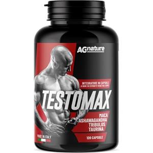 AG nature Integratore Uomo per Palestra 120 Capsule | Integratore Forte con Maca Peruviana, Magnesio, Zinco e Vitamina B6