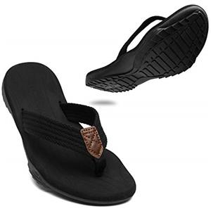 ChayChax Infradito Uomo Scarpe da Spiaggia e Piscina Sportive Beach Sandali Morbide Ciabatte Antiscivolo Pantofole con Gomma Suola,Nero,42 EU