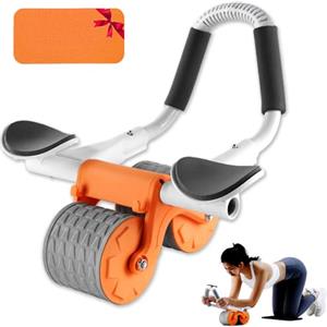 buvyuotu Rullo addominale Ab Roller con supporto per gomiti, AB Wheel con rimbalzo automatico, per addominali con tappetino per ginocchia per uomini e donne, doppia ruota stabile