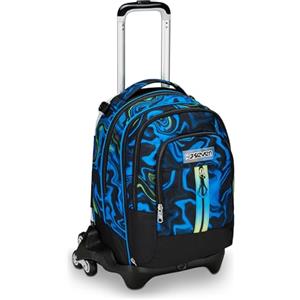 Seven Zaino Trolley Scuola Elementare Bambino, Zainetto Staccabile, Carrello Sganciabile, Spallacci a Scomparsa, 3 ruote, blu/nero