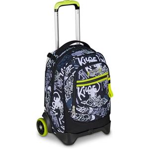 Seven Zaino Trolley Scuola Elementare Bambino, Zaino Sganciabile, Triplo Uso, New Tech, grigio/giallo