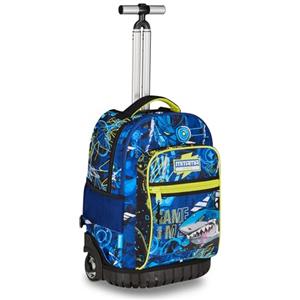 Mitama Trolley Run Extra CYBERSHARK, 33 Lt, Doppio Scomparto, Blu, Tasche multi funzione, bambino, Scuola elementare e media, Tempo libero e viaggi