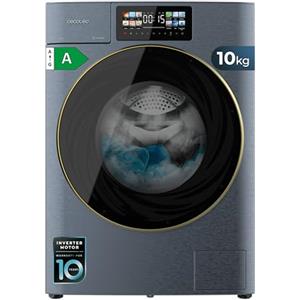 Cecotec Lavasciuga 10-6Kg Carica Frontale Bolero Wash&Dry 106950 Autodose Inverter 3D Titanium A. 1400 rpm, 13 Programmi, Motore Inverter Plus, Core Matrix Screen 9,2", Smooth Wash, Porta XXL