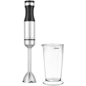 Ufesa Frullatore a Immersione Aquarius 1000W, Turbo, Controllo Velocità Variabile, 4 Lame ad Alta Efficacia, Piede Smontabile Acciaio Inossidabile, Design Ergonomico, Antischizzi, Bicchiere 700ml
