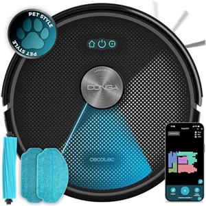 Cecotec Robot Aspirapolvere Conga M70 Genesis Neo. Navigazione Laser, 20000 Pa, Aspira, Spazza, Lava e Passa il Mop, Spazzola in Silicone, Doppio Serbatoio, APP 3.0, Copre fino a 180m²