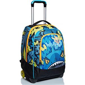 SJ GANG STYLE JAM GANG Big Trolley, Blu, 2 in 1 Zaino, Con Cross-Over System, Per Bambini e ragazzi, Scuola e tempo libero, Viaggi