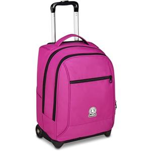 Invicta Trolley Scuola Fisso New Benin Solid, Fucsia, 2 in 1, Doppio Uso, Trolley e Zaino, Zaino Scuola Viaggio, Ragazzo e Ragazza