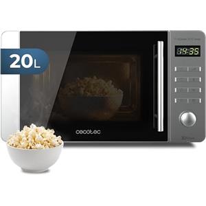 Cecotec Microonde Proclean 5010 Inox Wave. 700 W, Capacità 20 L, Rivestimento Ready2Clean, 5 Livelli di Funzionamento, 8 Programmi, Tecnologia 3DWave, Timer, Frontale e Maniglia Inox