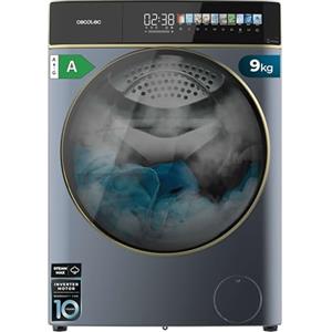 Cecotec Lavatrice 8Kg Carica Frontale Bolero DressCode 8900 Inverter FullColor Steel A. Acciaio 1400 Giri, Schermo 10,3", 11 Programmi, Inverter, SteamMax, Classe A