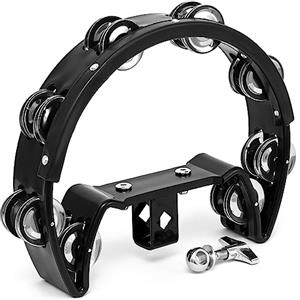 TIGER Tam70-Bk Tamburello A Mezza Luna, Con Staffa Di Montaggio, colore Nero