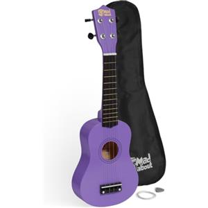 Mad About SU8-PU Ukulele soprano in viola con custodia morbida, plettro e corde di ricambio, Ora dotato di corde in carbonio nere che offrono un suono più brillante