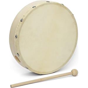 World Rhythm Frame Drum Tamburello, Battitore Inclusi, 20.3 cm