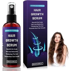 YaaHei Siero Crescita Capelli, spray capelli per uomo/donna, crescita capelli veloce donna, anticaduta capelli, con biotina e rosmarino e olio di ricino per olio per crescita capelli, olio barba, 60 ml
