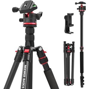 NEEWER BASICS 72"/182cm Monopiede Treppiede Fotocamera da Viaggio, Supporto Leggero e Compatto per Riprese Video, Testa a Sfera Tipo Arca, Compatibile con iPhone per Riprese Video, Max 17.6lb, TP14B