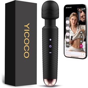 YICOCO Sex Toys Massaggiatore personale vibratoreper donna, YICOCO vibratore massaggiatori elettrici a bacchetta con 25 potenti modalità di vibrazione per il massaggio rilassante e l'alleviamento