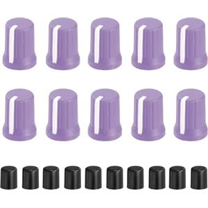 QUARKZMAN 10Pz Manopole Per Potenziometro D-Shaft Sostituzione Viola Bianco | Gomma, Manopola Di Controllo Potenziometro Sostituzione Coperchio Asta Spinta, Per DJ Controller Mixer Console